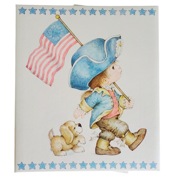 Vintage Hallmark Memory Mount Photo Album 5 Refill Pages Patriotic Boy Flag Dog - Picture 1 of 10